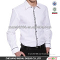new men's contrast color pure white long sleeve dress shirt
